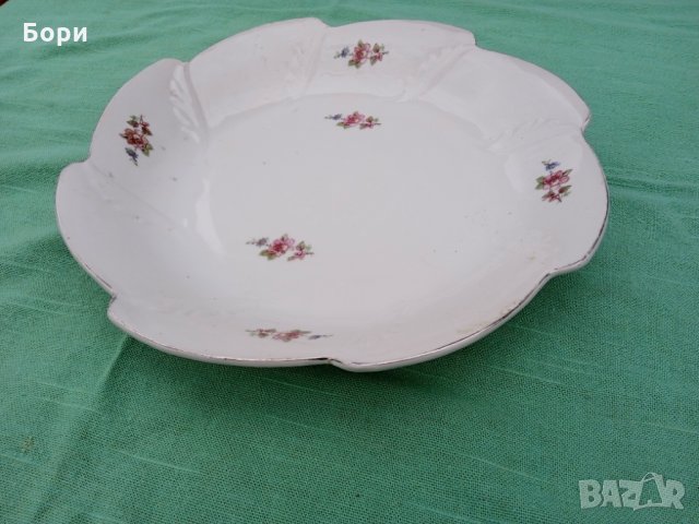 Стар български порцелан  Плато кръгло, снимка 3 - Чинии - 35118458