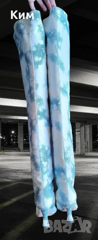 Високи ботуши By Far Stevie 99 принт небе облаци изтъркан деним , снимка 3 - Дамски ботуши - 50566913