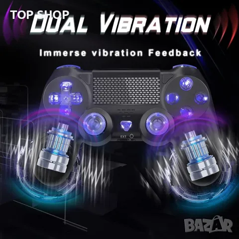 Нов Безжичен контролер за Ps4 pro slim компютър Android игри геймър, снимка 7 - Аксесоари - 49956860