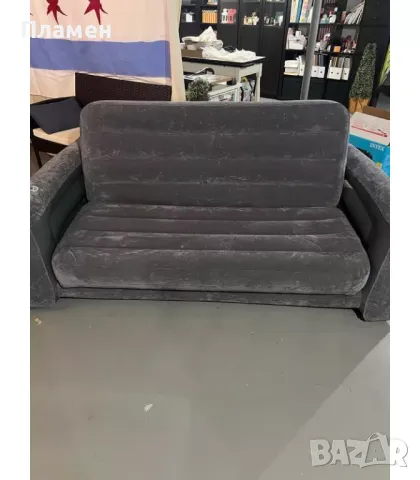 Надуваем разтегателен двуместен диван комплект мебел Intex  за спане, сив 2.03x2.24x0.66 м, снимка 10 - Дивани и мека мебел - 49296650
