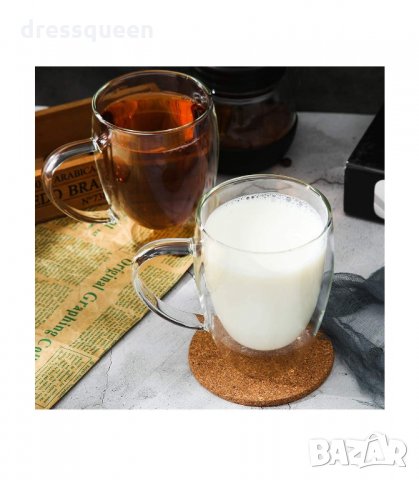 2963 Чаша от двустенно стъкло за топли, студени напитки и кафе, снимка 11 - Чаши - 34264761