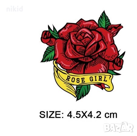rose girl роза щампа термо апликация картинка за дреха блуза чанта, снимка 1 - Други - 29555468