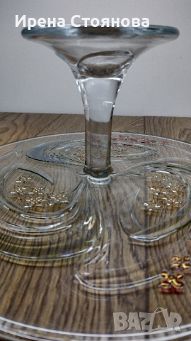 Кристален поднос със столче Salco Kristallglas , снимка 8 - Чинии - 44933863