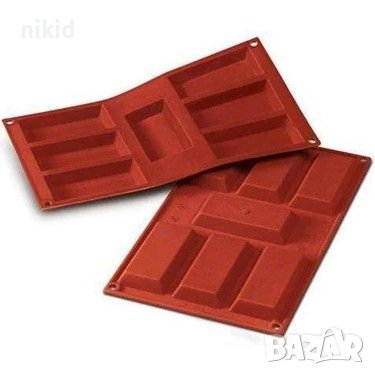 7 скосени правоъгълни правоъгълник плочи плочки кюлче  силиконов молд форма калъп шоколад гипс сапун, снимка 2 - Форми - 38185743
