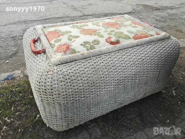 ПЛЕТЕН САНДЪК С КАПАК ТАБУРЕТКА ПУФ-ВНОС ГЕРМАНИЯ 0803251814, снимка 10 - Антикварни и старинни предмети - 49414812