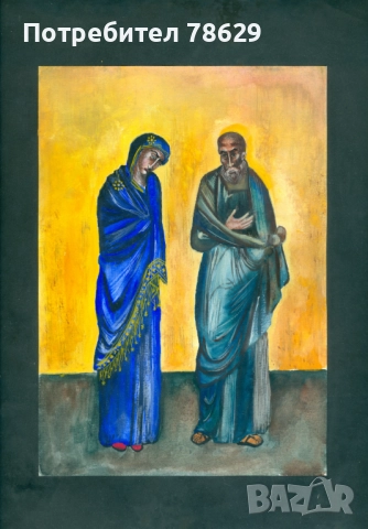 КОПИЕ НА ПРОЧУТА ИКОНА - АКВАРЕЛ ВЪРХУ КАРТОН - А-4