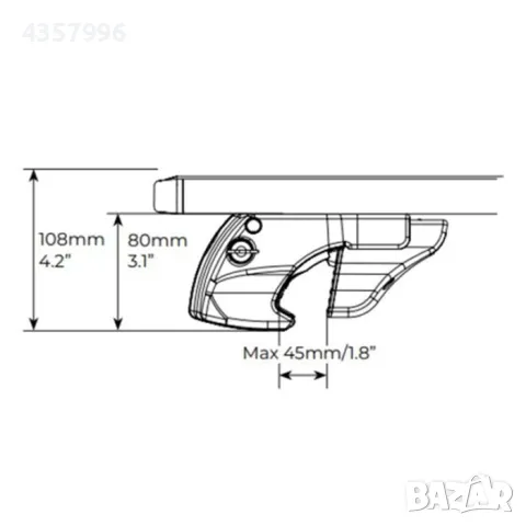  Напречни греди MENABO Fender Black XL 1467 Черни, снимка 4 - Аксесоари и консумативи - 49338328