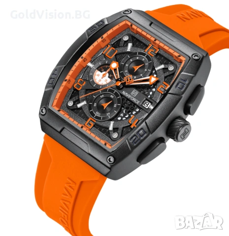 Мъжки часовник – NAVIFORCE NF8025 – Orange, снимка 2 - Мъжки - 54247658