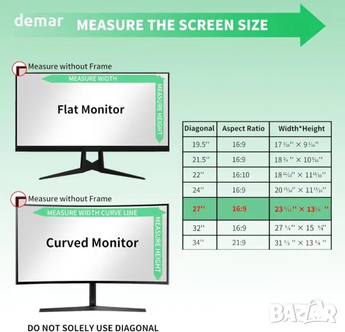 DEJIMAX 27-инчов компютърен екранен филтър за поверителност за 16:9 широкоекранен монитор, 2 броя, снимка 4 - Друга електроника - 48425543