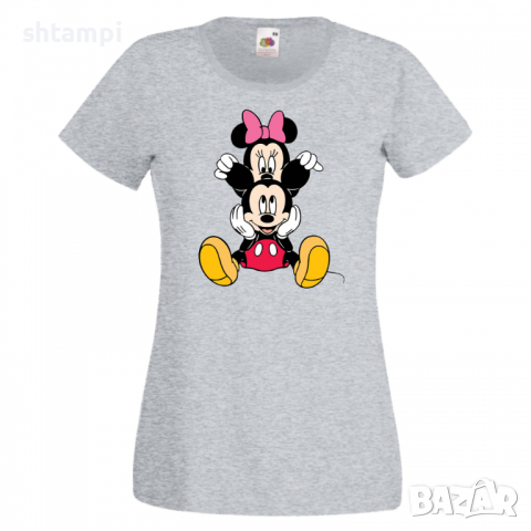 Дамска тениска Mickey & Minnie 3 Мини Маус,Микки Маус.Подарък,Изненада,, снимка 4 - Тениски - 36526206