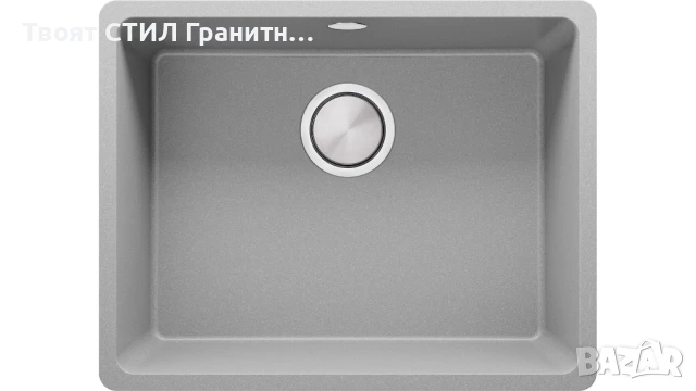 Сива кухненска мивка за вграждане под плот Венеция 60 560x440 мм, снимка 7 - Мивки - 50846742