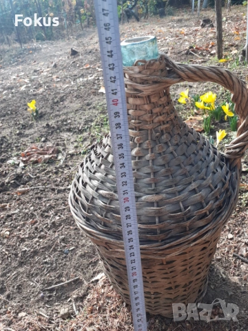 Стара стъклена дамаджана оплетена с ратан, снимка 7 - Антикварни и старинни предмети - 53363927