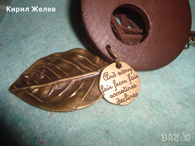 МОДЕН АРТ МЕДАЛЬОН - ЛИСТО МЕСИНГ ДЪРВО ШНУРЧЕ КОЛИЕ 25503, снимка 5 - Колиета, медальони, синджири - 35526664