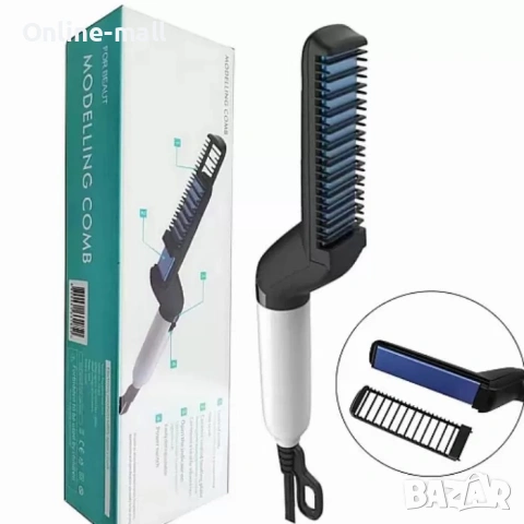 Мултифункционален Електрически Гребен за Брада и Коса – Професионално оформяне и изправяне с керамич, снимка 2 - Аксесоари за коса - 53244513