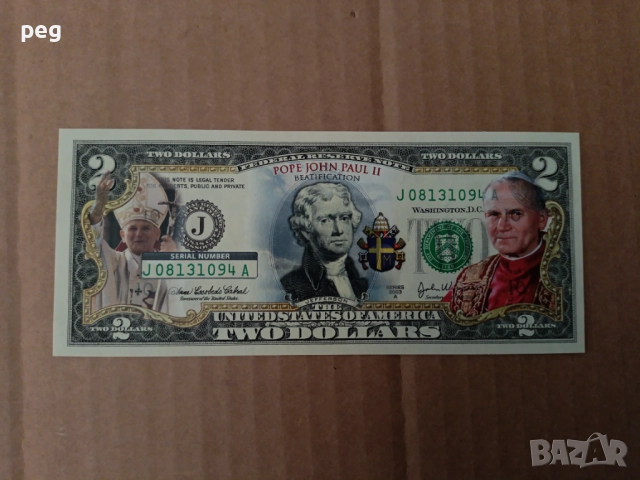 Банкнота $2 /2003A-2009/ colorized , снимка 4 - Нумизматика и бонистика - 39132244