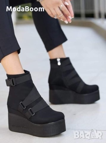 Боти на ток - велур 