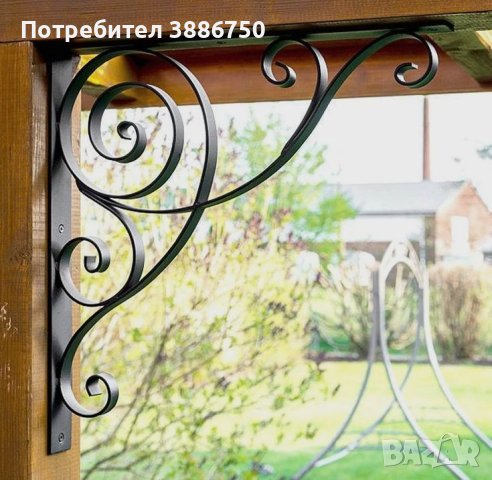 Стойки конзоли и ъгли от ковано желязо за фенери саксии табели цветя и др., снимка 10 - Други стоки за дома - 44411738