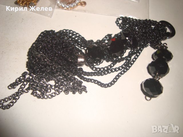 Винтидж огърлица с ФАСЕТИРАНИ ЧЕРНИ ГОЛИМИ КРИСТАЛИ 13351, снимка 4 - Колиета, медальони, синджири - 31428566