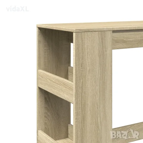 vidaXL Бар маса с рафтове, дъб сонома, 90x40x103,5 см, инженерно дърво, снимка 7 - Маси - 56148197