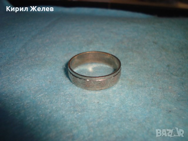 СТАР ВИНТИДЖ ОРНАМЕНТИРАН СРЕБРИСТ МЕТАЛЕН ПРЪСТЕН ХАЛКА РЪЧНА ЮВЕЛИРНА ИЗРАБОТКА 26931, снимка 11 - Антикварни и старинни предмети - 34896293