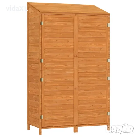 vidaXL Градинска барака, кафява, 102x52x174,5 см, чамово дърво масив（SKU: 152193）