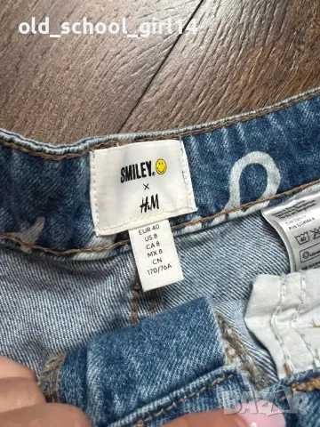 H&M Smiley дънки, снимка 2 - Дънки - 50281398