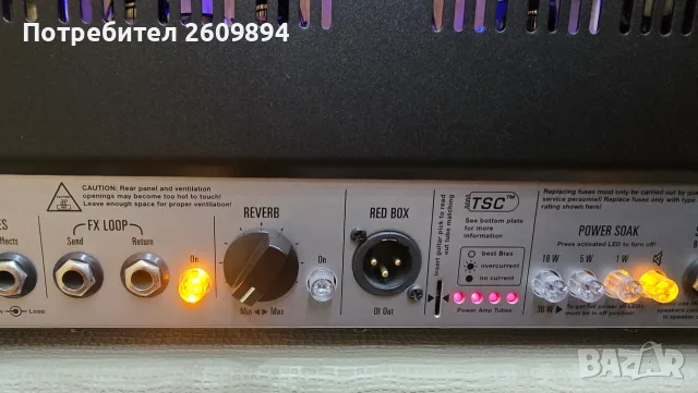 Hughes and Kettner Tubemeister 36 лампов усилвател за китара с лека неизправност, снимка 8 - Други - 55836106