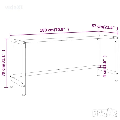 vidaXL Рамка за работна маса матово черно и червено 180x57x79 см метал, снимка 8 - Работни маси и бюра - 56146212