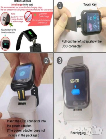 Водоустойчиви смарт часовници, снимка 6 - Мъжки - 42548822