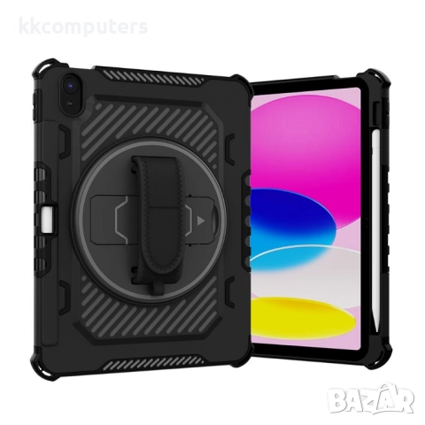 Калъф и Протектор за Apple iPad (2025) / 10.9 (2022) със Стойка, Ръчна Дръжка и Слот за Писалка | Уд, снимка 7 - Калъфи, кейсове - 52038744