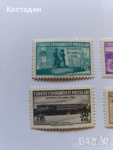 Пощенски марки Турция 1955, снимка 2 - Филателия - 53981132