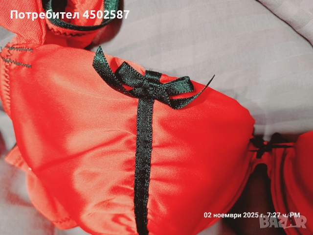 Червен сутиен с прашки, снимка 4 - Бельо - 52698250