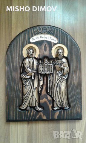 Икона св.св.Петър и Павел, снимка 1 - Дърводелски услуги - 21493329