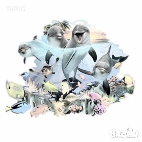 играещи делфини - соларна тениска, снимка 2 - Тениски - 37335282