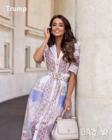 -30% елегантна дълга рокля с колан