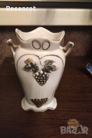 Порцеланова баварска ваза с позлата , снимка 2 - Вази - 30777986
