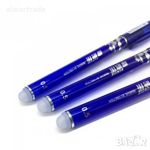 Комплект химикалка с триещо мастило и 3 пълнитела - син, 1+3, снимка 4 - Други стоки за дома - 38384024