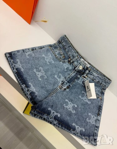 къси деним панталонки louis vuitton celine, снимка 4 - Къси панталони и бермуди - 51151225