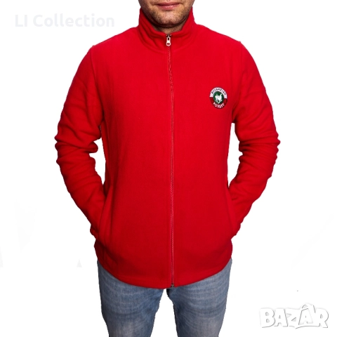 Мъжки полар горнище - черен, зелен, червен, снимка 3 - Суичъри - 51702266