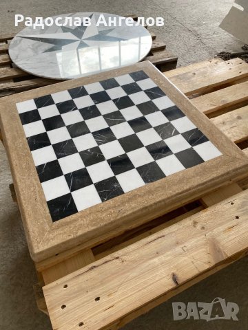 Мраморна шахматна маса , снимка 4 - Маси - 37224616