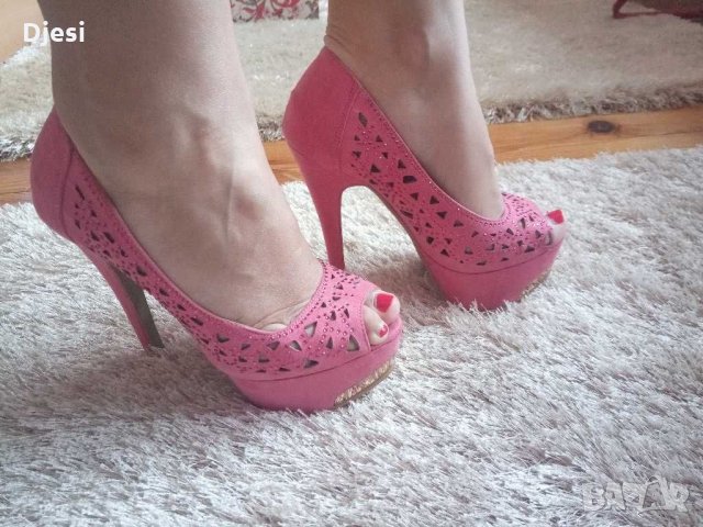 Обувки на висок ток- розови, снимка 13 - Дамски обувки на ток - 15000808