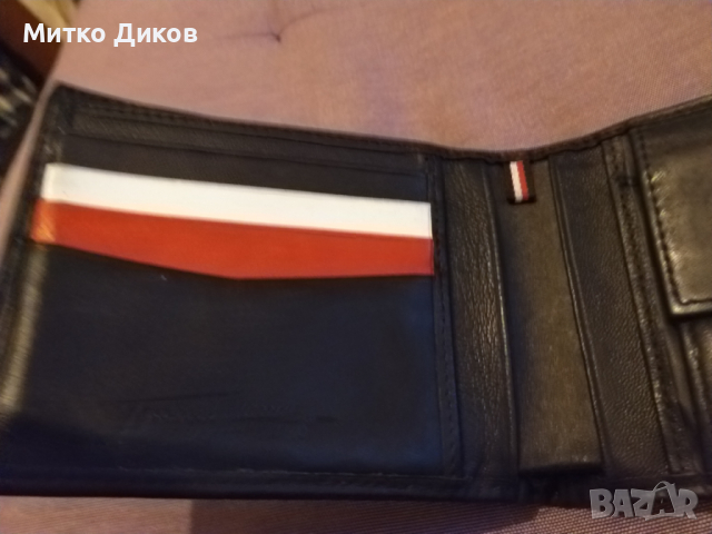  Tommy Hilfiger оригинален марков портфейл естестсвена кожа телешки бокс 120х95мм, снимка 5 - Портфейли, портмонета - 44718460