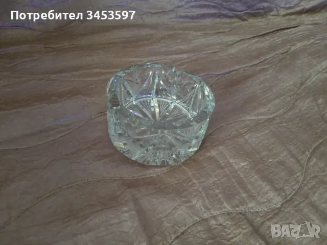Кристален масивен пепелник 15 см, снимка 3 - Други стоки за дома - 49306997