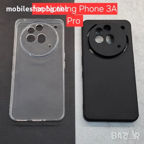 Nothing Phone 3A Pro кейс със защита на камерите черен мат и прозрачен 