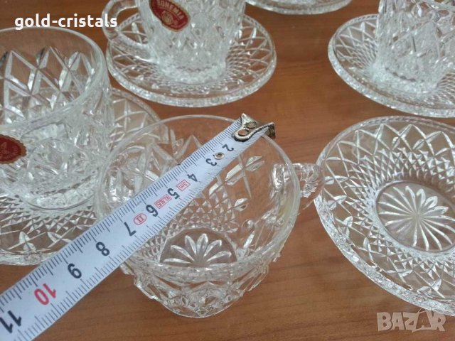 Кристални чаши за кафе чай Бохемия чехословакия, снимка 3 - Антикварни и старинни предмети - 29996681