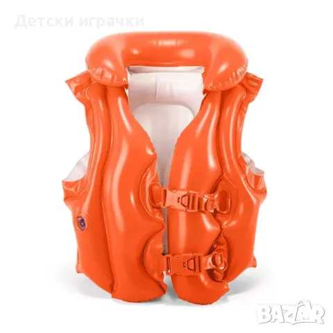 Детска надуваема жилетка INTEX Deluxe Swim Vest, 3-6 години, PVC, ярки цветове