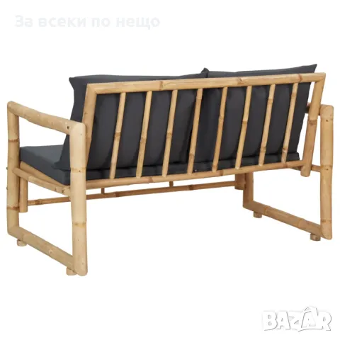 Градинска пейка с възглавници, 115 см, бамбук Код P423, снимка 2 - Градински мебели, декорация  - 50062258