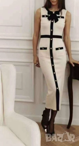 Рокля прав модел с панделка  , снимка 2 - Рокли - 51834794