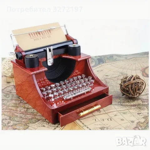 Винтидж Музикална Кутия-Ретро Пишеща Машина, снимка 4 - Декорация за дома - 49181275