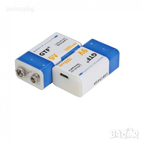 ANIMABG Литиево-йонна акумулаторна батерия, 9V, Micro USB, 1 брой, снимка 5 - Друга електроника - 37765143